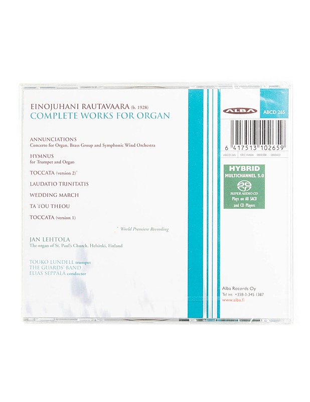 Einojuhani Rautavaara - Complete organ works - CD - CD-levyt - 10105558278 - 1