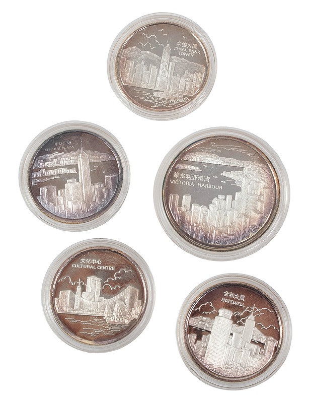 SHANGHAI MINT  Hong Kong Scenery Commemorative muistomitalisarja, 7 osaa - Koriste-esineet - 10105558320 - 2