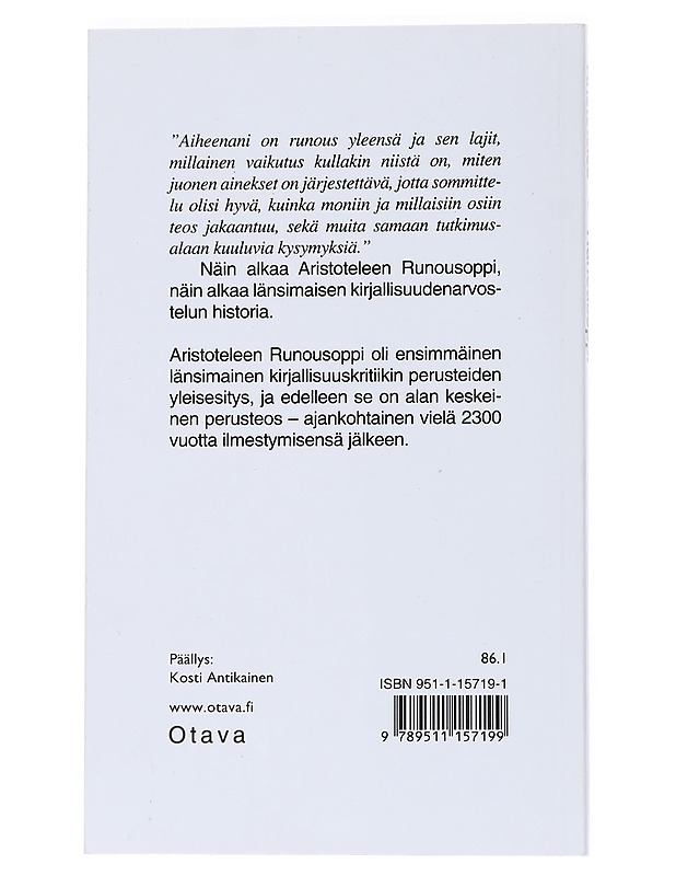 Runousoppi - Aristoteles - Runot ja näytelmät - 10105558334 - 1