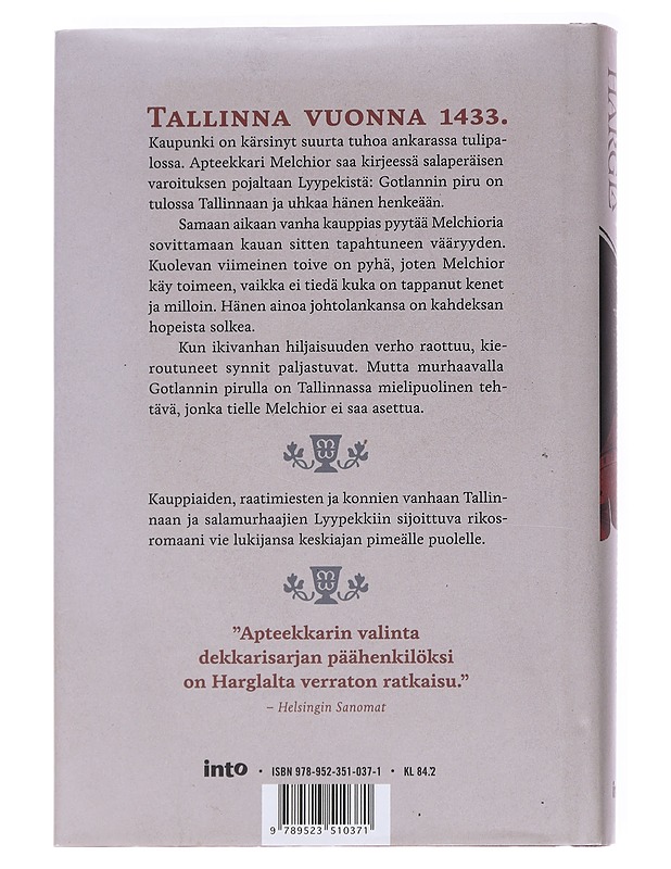 Apteekkari Melchior ja Gotlannin piru - Hargla, Indrek - Jännitys ja dekkarit - 10105558339 - 1
