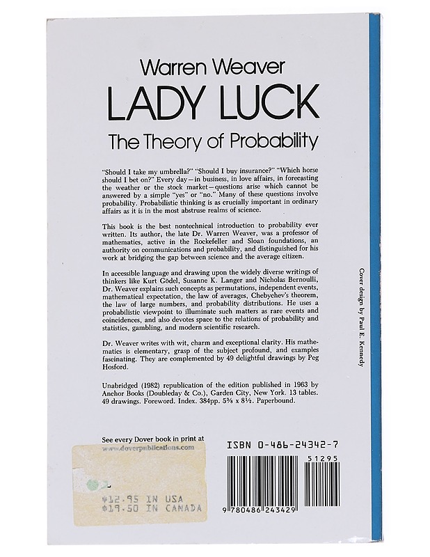 Lady Luck : the the theory of probability - Warren Weaver - Tietokirjat ja oppaat - 10105558448 - 1