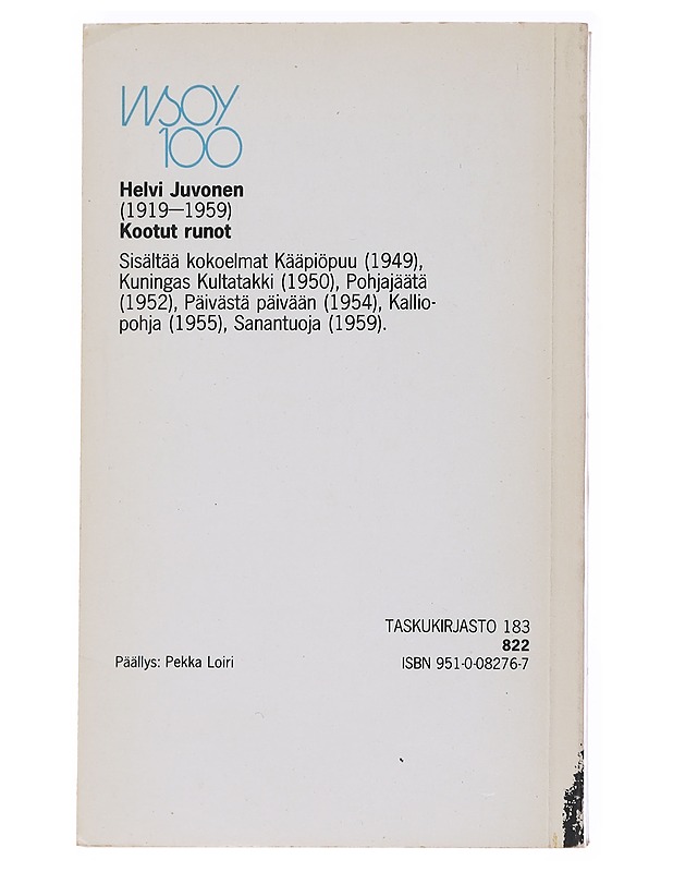 Kootut runot - Helvi Juvonen - Runot ja näytelmät - 10105558469 - 1