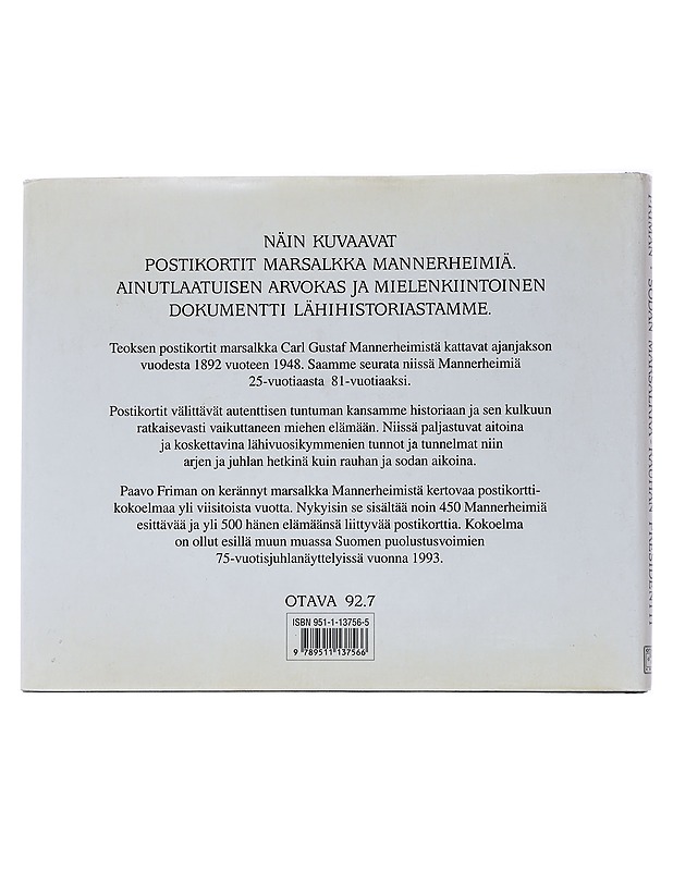 Sodan marsalkka - rauhan presidentti - Paavo Friman - Historiakirjat - 10105558521 - 1