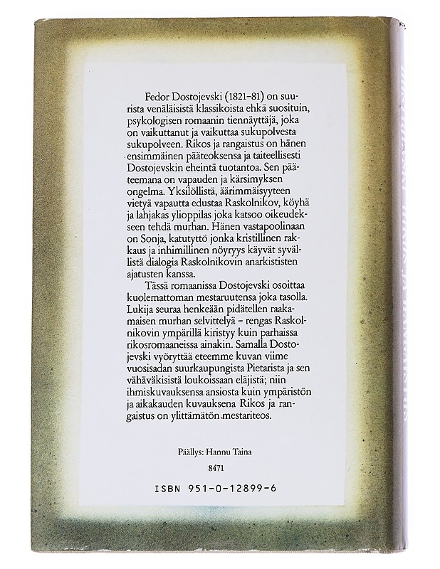 Rikos ja rangaistus : Kuusiosainen romaani jälkilauseineen - Dostoevskij, F. M. - Romaanit ja novellit - 10105558535 - 1