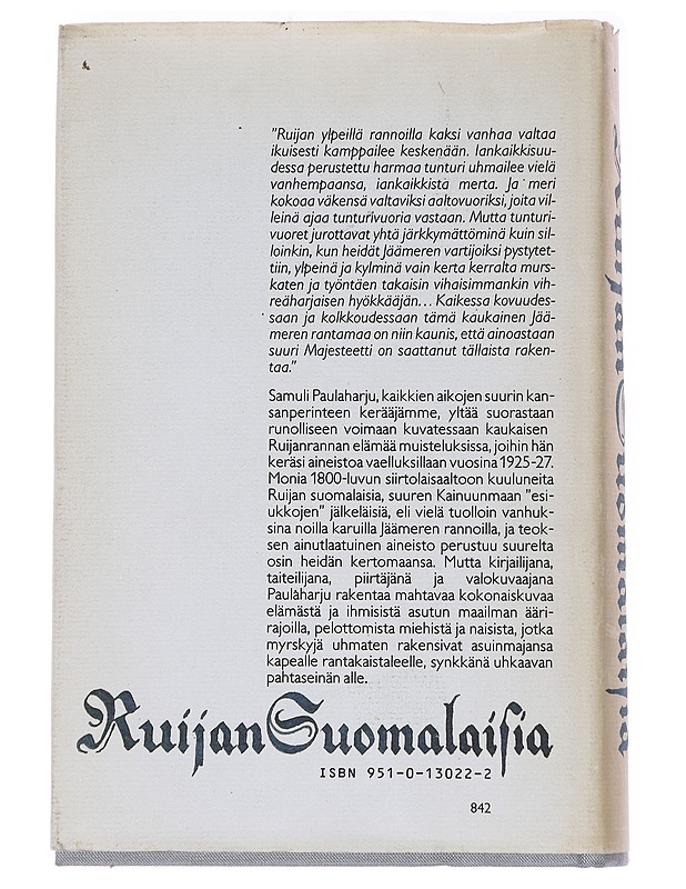 Ruijan Suomalaisia - Paulaharju, Samuli - Tietokirjat - 10105558538 - 1