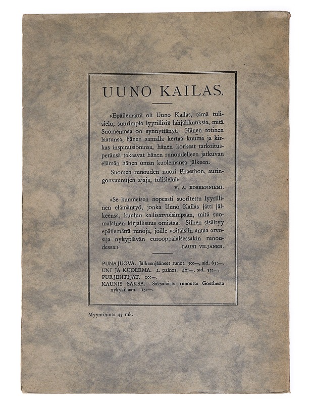 Isien Tie - Uuno Kailas - Historiakirjat - 10105558662 - 1