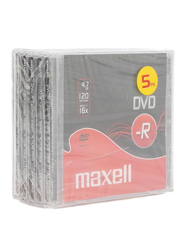 Maxell DVD-R pakkaus (16x tallennusnopeus), 5 kpl - CD-levyt - 10105558881 - 0