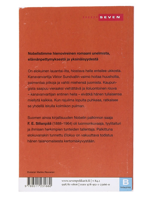 Elokuu - Sillanpää, F. E. - Romaanit ja novellit - 10105558900 - 1