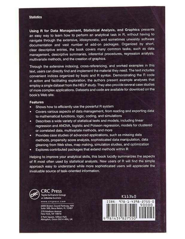Using R for Data management, statistical analysis, and Graphics - Horton, Nicholas J. - Tietokirjat - 10105558930 - 1