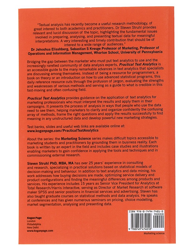 Practical text analytics : interpreting text and unstructured data for business intelligence - Steven Struhl - Tietokirjat ja oppaat - 10105559031 - 1