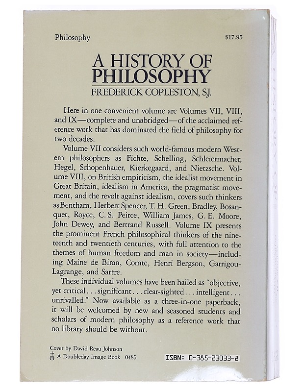 A history of philosophy. Book 3, vols 7-9 - Frederick Copleston - Tietokirjat - 10105559080 - 1