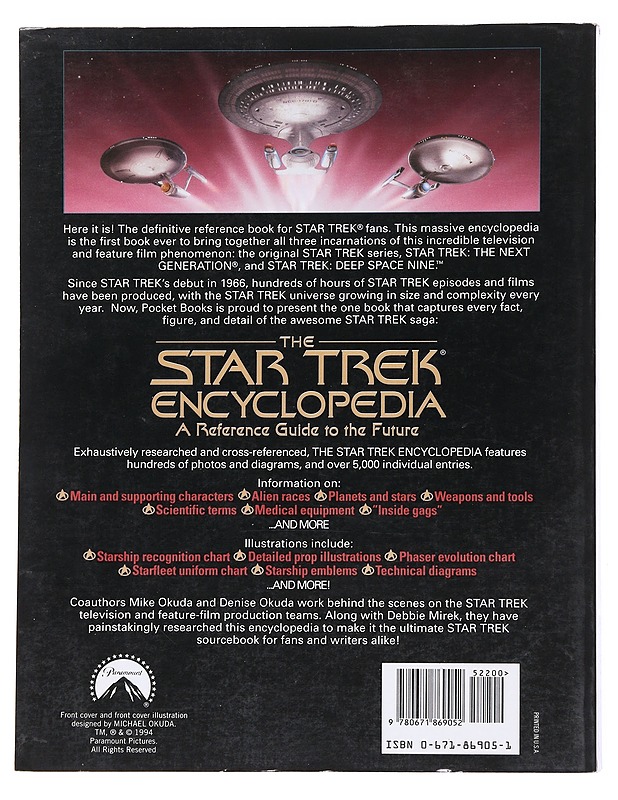 The star trek encyclopedia : a reference guide to the future - Okuda, Michael - Musiikki- ja elokuvakirjat - 10105559186 - 1
