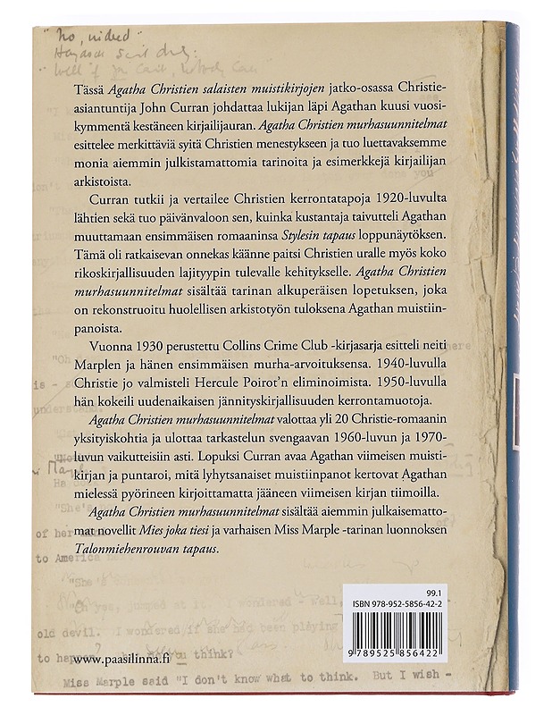 Agatha Christien murhasuunnitelmat / tarinoita ja salaisuuksia kirjailijan arkistoista - Curran, John - Elämäkerrat ja muistelmat - 10105559231 - 1