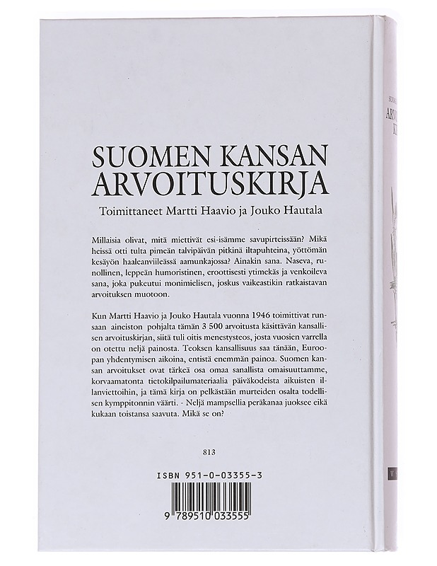 Suomen kansan arvoituskirja - Haavio, Martti - Tietokirjat ja oppaat - 10105559357 - 1