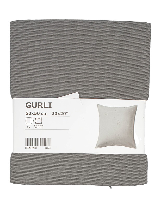 IKEA GURLI harmaa tyynynpäällinen, 50x50 cm - Koriste-esineet - 10105559404 - 0
