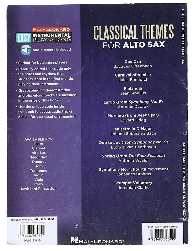 Classical themes for alto sax 10 favorite melodies - Musiikki- ja elokuvakirjat - 10105559571 - 1