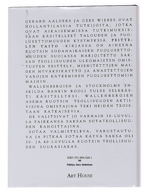 Peittelyn taito - Aalders, Gerard - Historiakirjat - 10105559718 - 1
