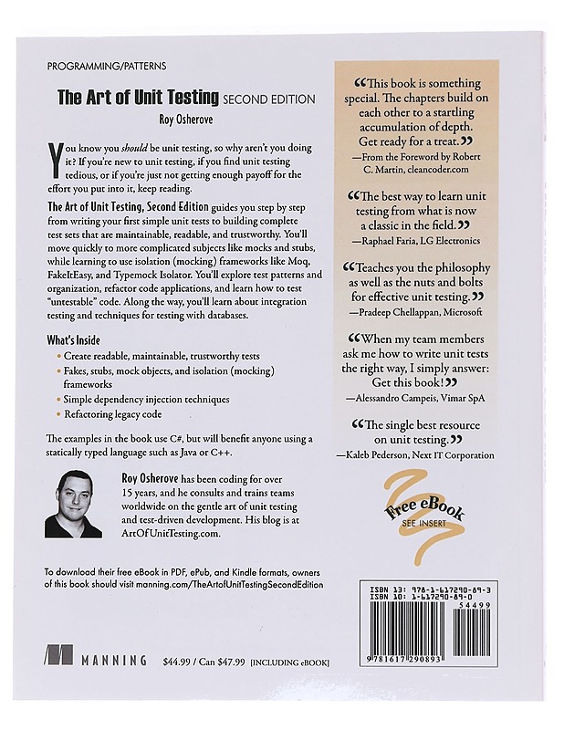 The art of Unit Testing with examples in C# - Roy Oshevore - Harrastekirjat - 10105559792 - 1
