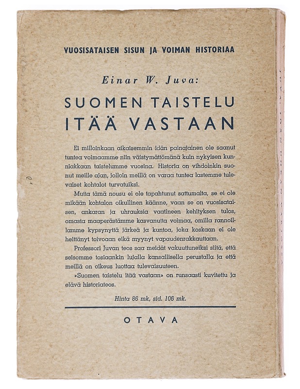 Idän Uhkan Varjossa - Einar W. Juva - Historiakirjat - 10105559848 - 1