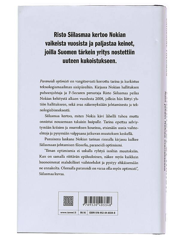 Paranoidi optimisti : näin johdin Nokiaa murroksessa - Risto Siilasmaa - Elämäkerrat ja muistelmat - 10105559903 - 1