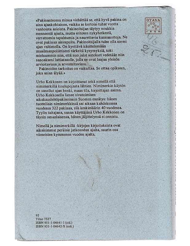 Nimellä ja nimimerkillä / 1 & 2 - Kekkonen, Urho - Elämäkerrat ja muistelmat - 10105559965 - 2