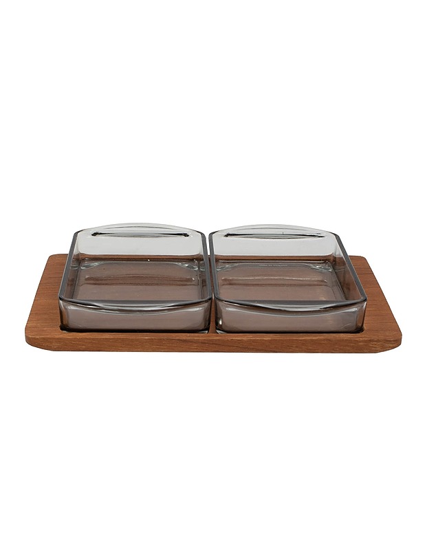 Vintage tarjoilukulhot teak-alustalla - Tarjoiluastiat - 10105560151 - 1