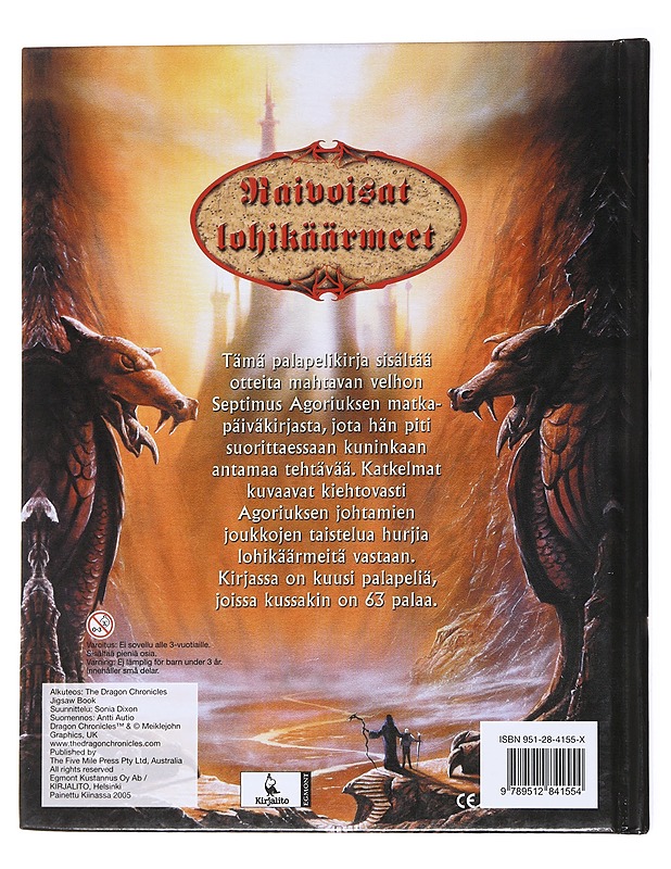 Raivoisat lohikäärmeet : mahtavan velhon Septimus Agoriuksen matkapäiväkirja : palapelikirja - Sanders, Malcolm - Lastenkirjat - 10105560322 - 1