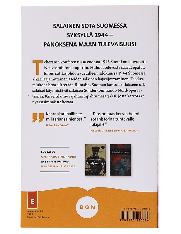 Operaatio Para Bellum - Ville Kaarnakari - Historiakirjat - 10105560434 - 1