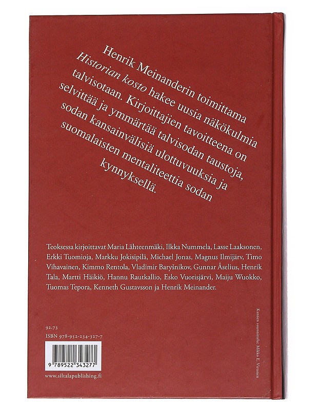 Historian kosto : Suomen talvisota kehyksissään - Meinander, Henrik - Historiakirjat - 10105560528 - 1