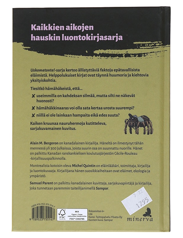 Hämähäkit - Bergeron, Alain M. - Lastenkirjat - 10105560603 - 1