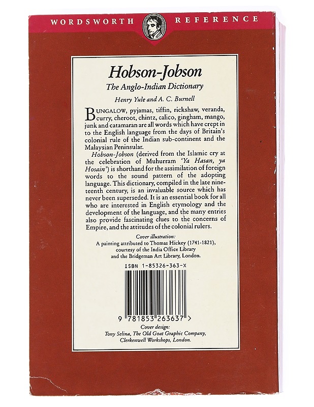 Hobson-Jobson : the Anglo-Indian dictionary - Yule, Henry - Tietokirjat ja oppaat - 10105560734 - 1