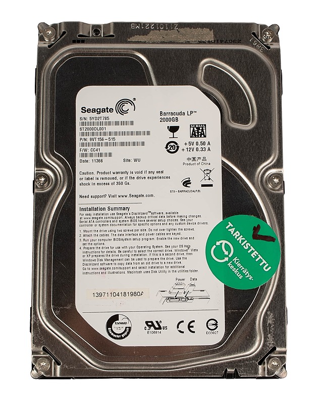 SEAGATE Barracuda LP, 2000GB, SATA - kovalevy - Tietokoneet - 10105561022 - 0