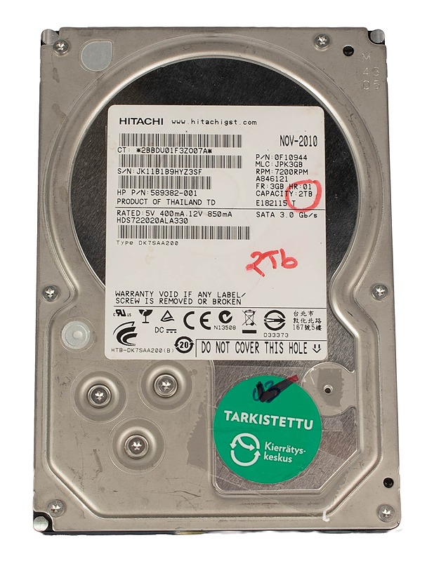 HITACHI Deskstar 7K2000, 2.0TB, SATA - kovalevy - Tietokoneet - 10105561128 - 1