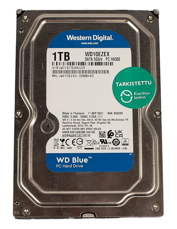 WESTERN DIGITAL WD Blue WD10EZEX, 1.0TB, SATA - kovalevy - Tietokoneet - 10105561152 - 1