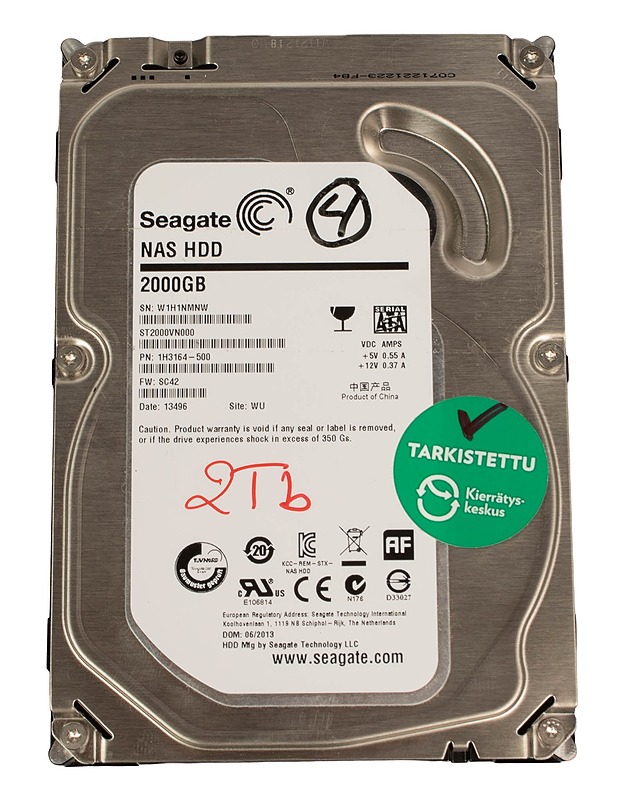 SEAGATE ST2000VN000 NAS HHD, 2000GB, SATA - kovalevy - Tietokoneet - 10105561169 - 1