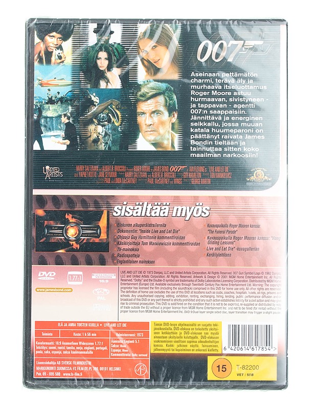 Elä ja anna toisten kuolla : 007 - DVD - DVD-elokuvat - 10105561279 - 1