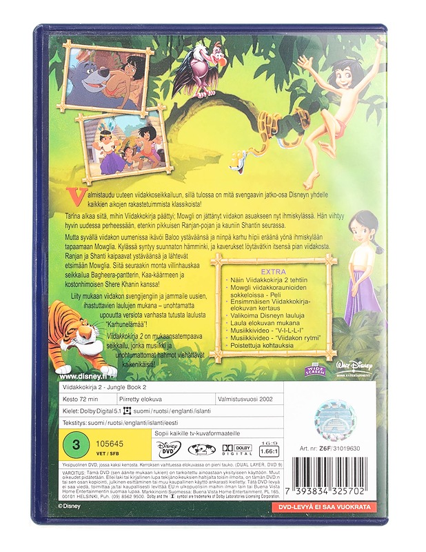 Viidakkokirja 2 - DVD - DVD-elokuvat - 10105561300 - 1