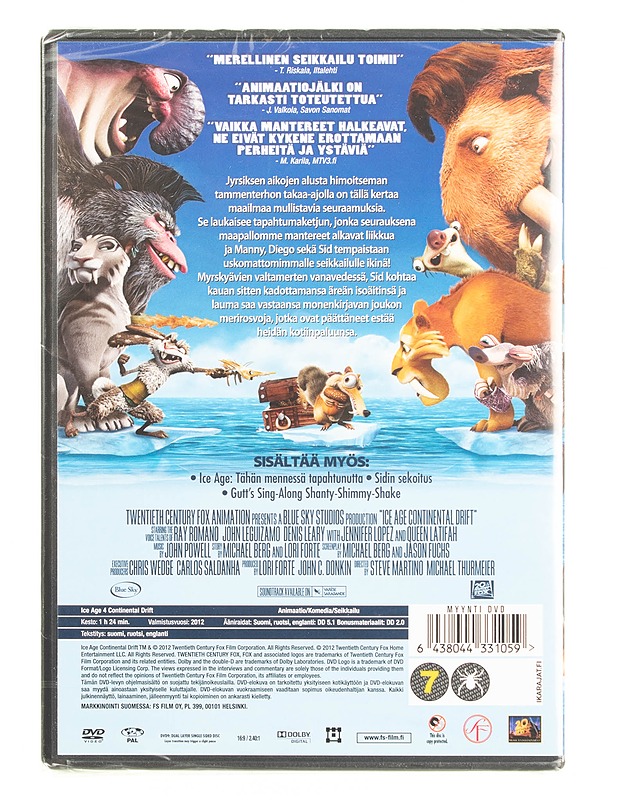 Ice Age 4 : mannerten mullistus - DVD - DVD-elokuvat - 10105561549 - 1