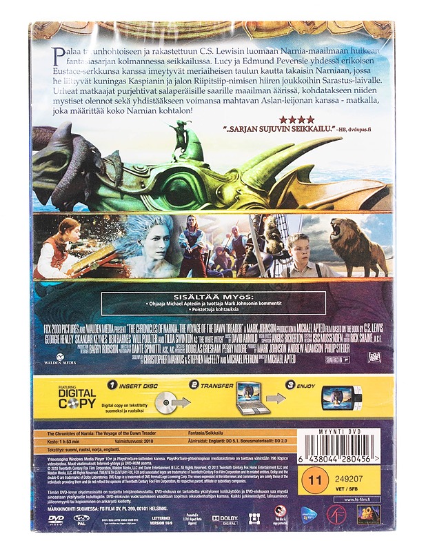 Narnian tarinat : Kaspianin matka maailman ääriin - DVD - DVD-elokuvat - 10105561722 - 1