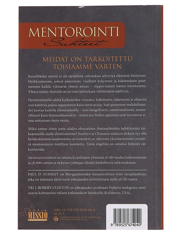 Mentorointisuhteet : yhteyden kautta hengelliseen kasvuun - Stanley, Paul D. - Tietokirjat ja oppaat - 10105562010 - 1