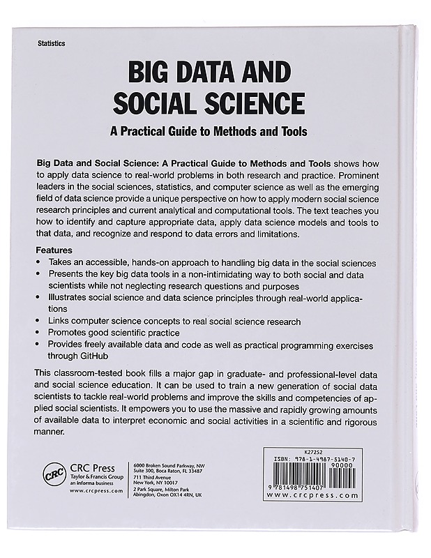 Big Data and Social Science: A Practical Guiden to Methods and Tools  - Tietokirjat ja oppaat - 10105562114 - 1