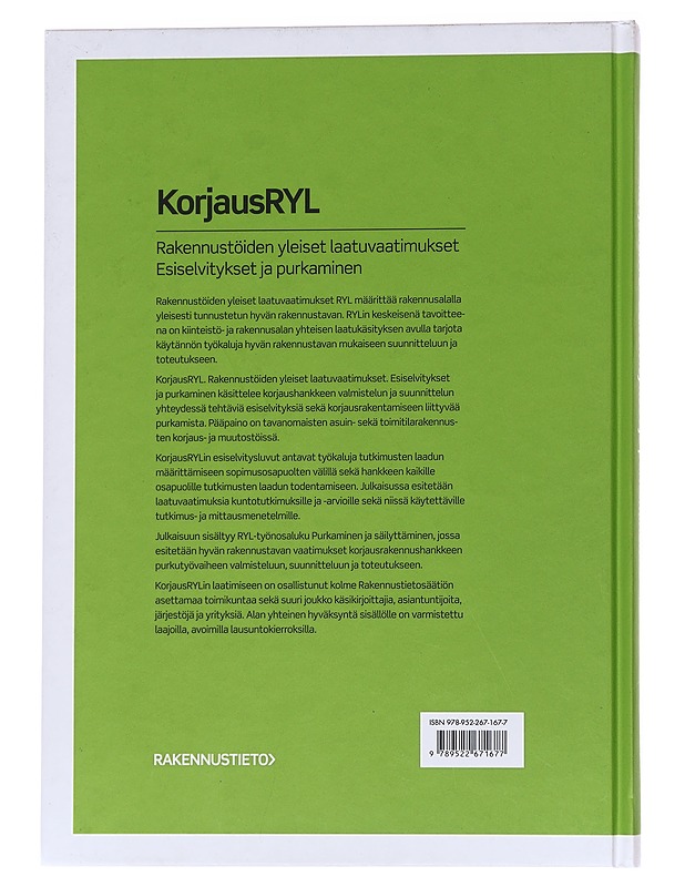 KorjausRYL : rakennustöiden yleiset laatuvaatimukset : esiselvitykset ja purkaminen - Rakennustietosäätiö RTS - Tietokirjat ja oppaat - 10105562350 - 1