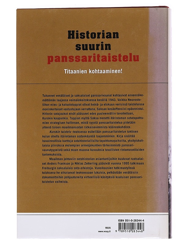 Kurskin taistelu: Historian suurin panssaritaistelu - Frankson, Anders - Historiakirjat - 10105562467 - 1