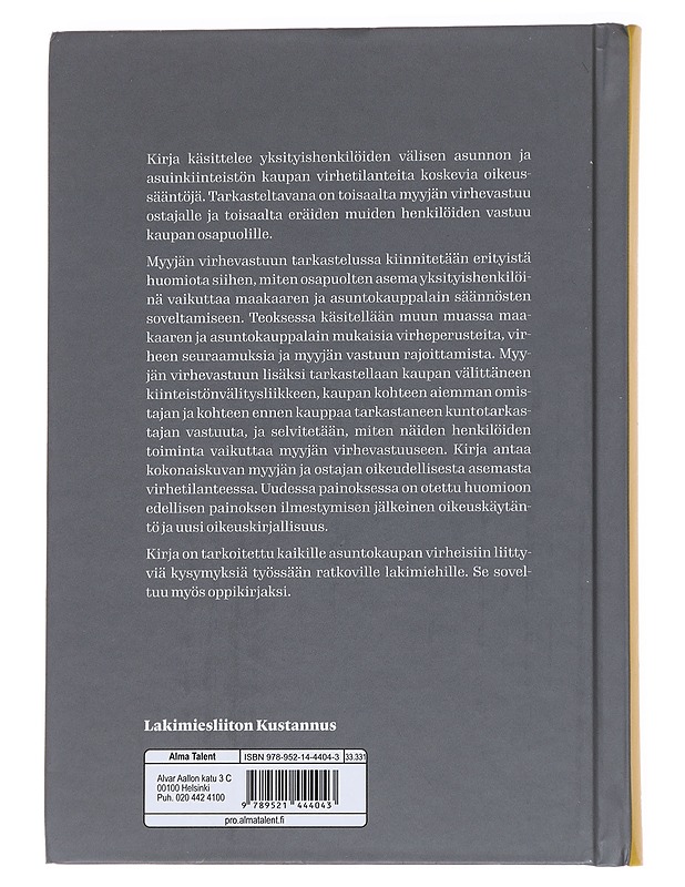Virhevastuu Asunnon Ja Asuinkiinteistön Kaupassa - Mia Hoffren - Tietokirjat ja oppaat - 10105562526 - 1