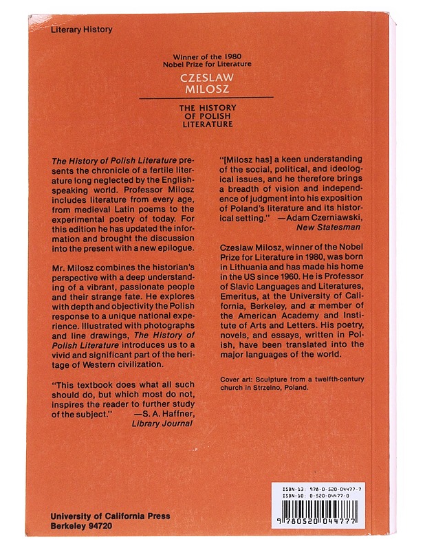 The history of Polish literature - Czeslav Milosz - Elämäkerrat ja muistelmat - 10105562653 - 1