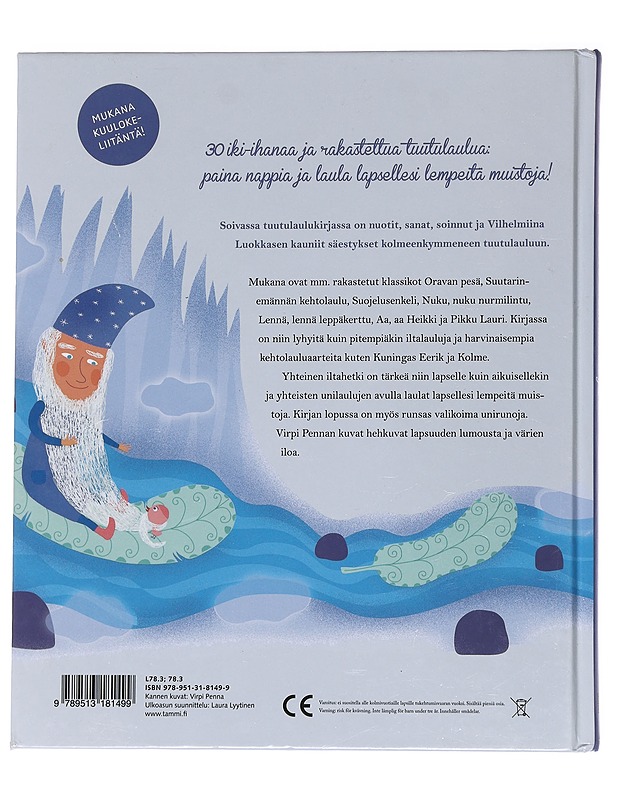 Soiva tuutulaulukirja : 30 iki-ihanaa kehtolaulua - Penna, Virpi - Lastenkirjat - 10105562693 - 1
