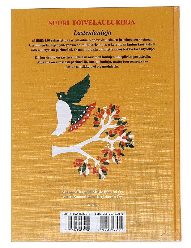 Suuri toivelaulukirja. Lastenlauluja - Virpi Kari - Musiikki- ja elokuvakirjat - 10105562950 - 1