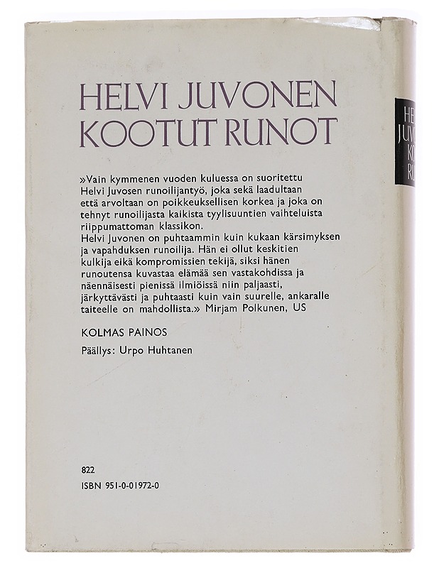Kootut runot - Helvi Juvonen - Runot ja näytelmät - 10105563043 - 1