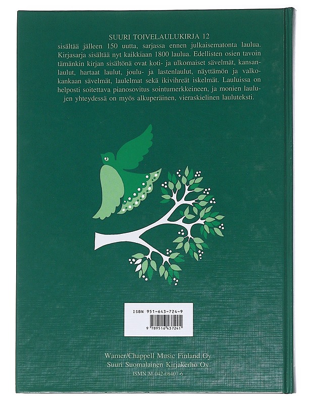Suuri toivelaulukirja. 12 - toim. Heikki Uusitalo - Musiikki- ja elokuvakirjat - 10105563083 - 1