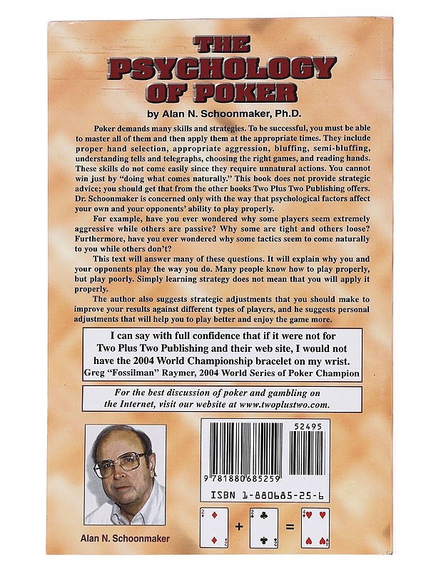 The Psychology Of Poker - Alan N. Schoonmaker - Tietokirjat ja oppaat - 10105563128 - 1